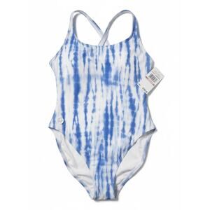 Michael Kors 1pc Blue Striped Swimsuit NWT Size 10